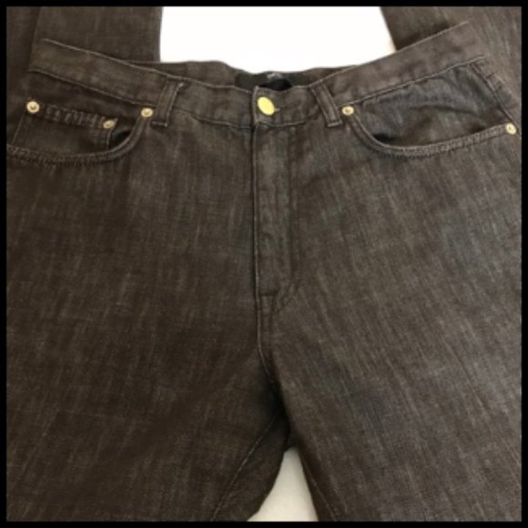 Zegna Made In Italy Brown Classic Fit Regular Rise Mens Jeans Size 33 - Picture 3 of 16